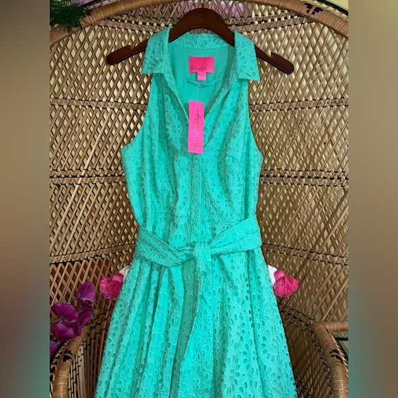 Lilly Pulitzer NWT Chrisella MIDI Shirtdress Beach Paradise Size 4,8 - Picture 3 of 13